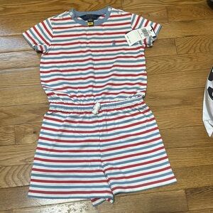 Polo ralph lauren girls Striped Red and Blue Romper